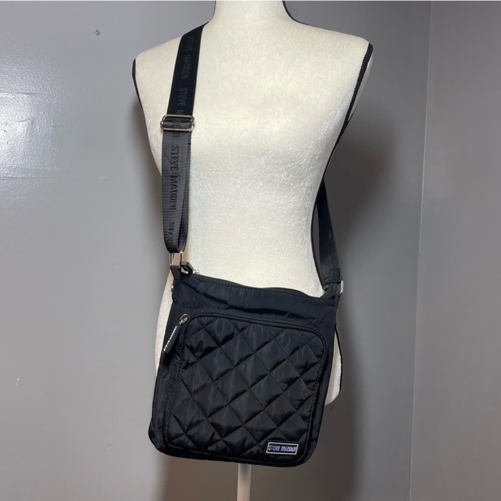 Steve Madden Black Quilted Crossbody Bag